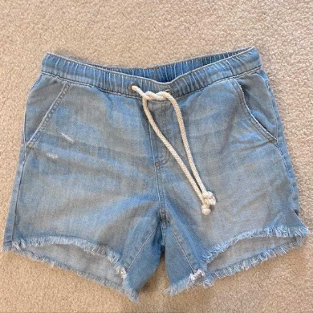 Aerie High Rise Cut Off Denim Shorts ~ Size S